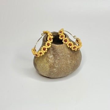 Flower Hoop Earrings