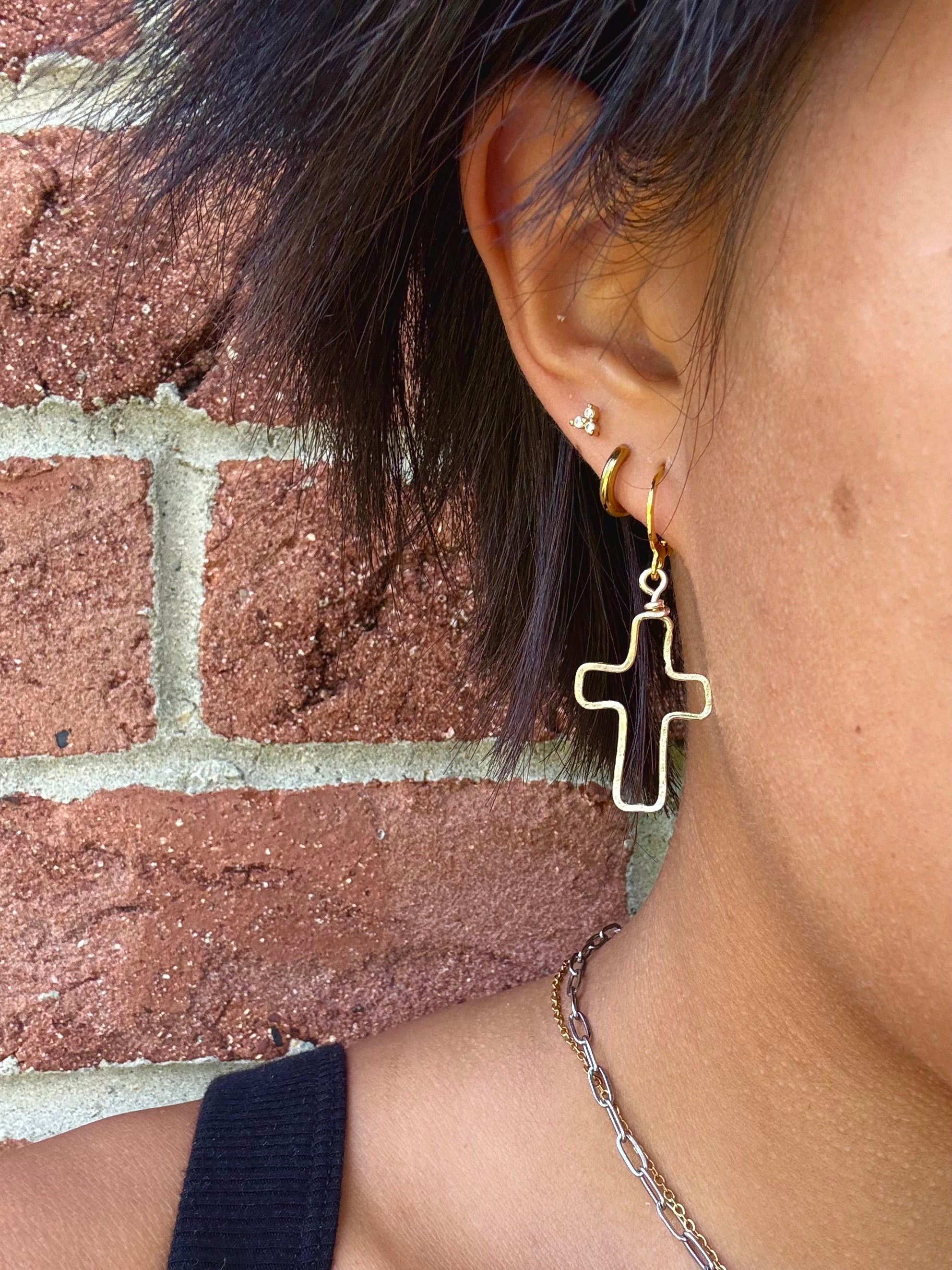 Hallowed Hammered Cross Dangles