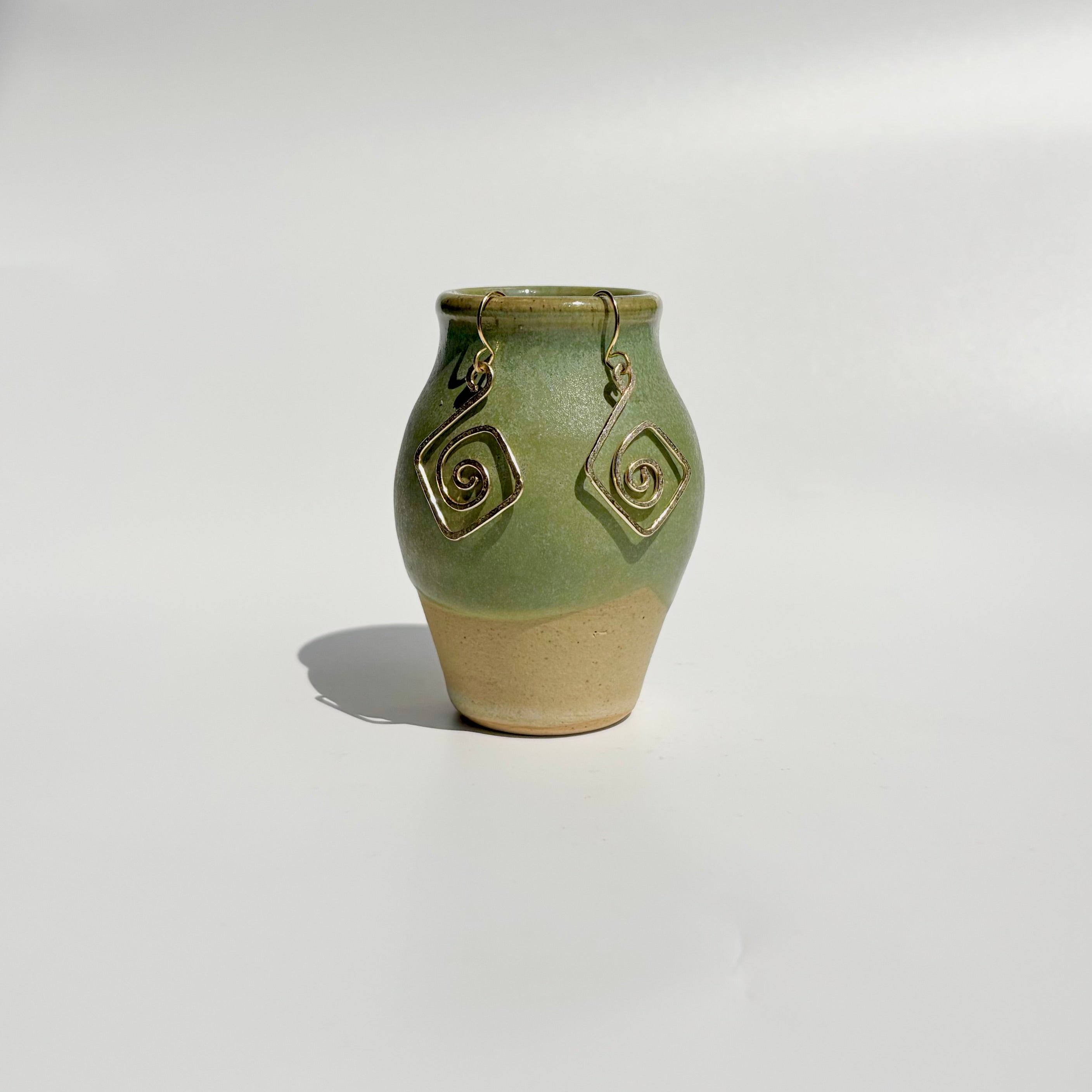 Hammered Swirl Diamond Earrings