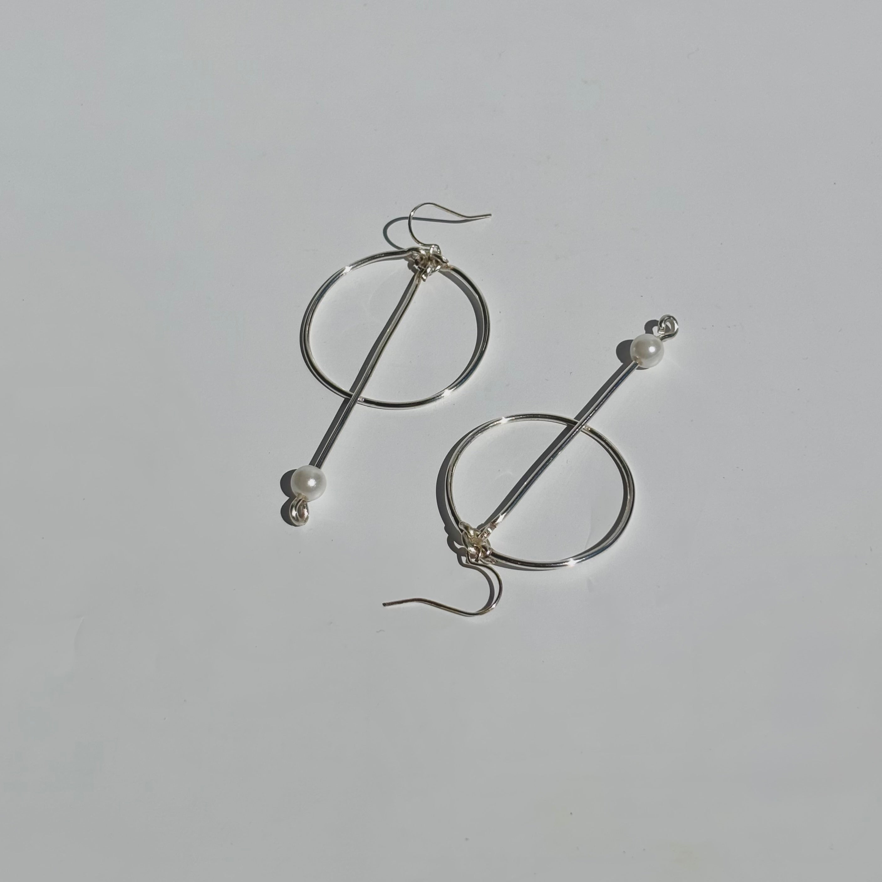 Pearl Drop Circle Earrings