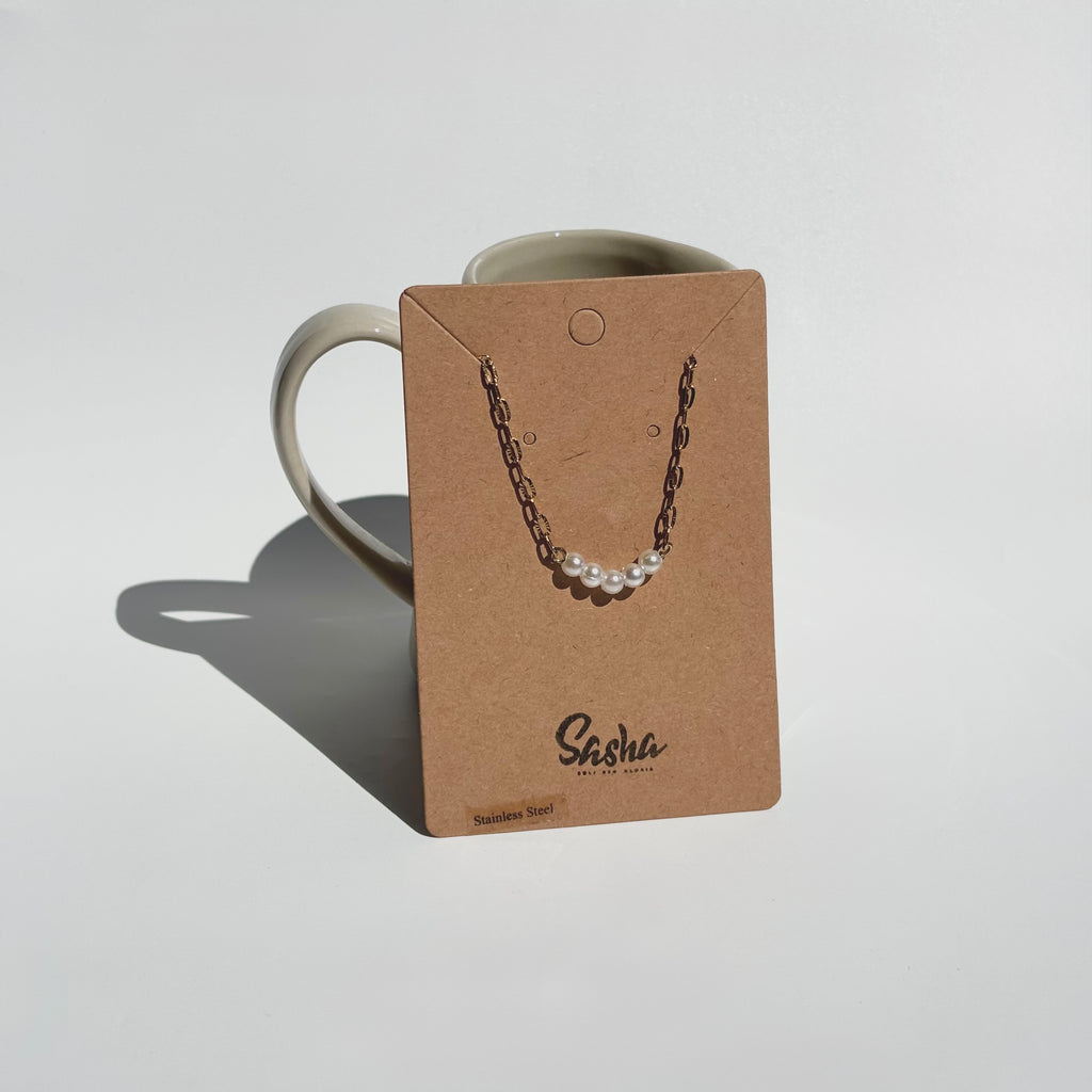 Paperclip Pearl Necklace