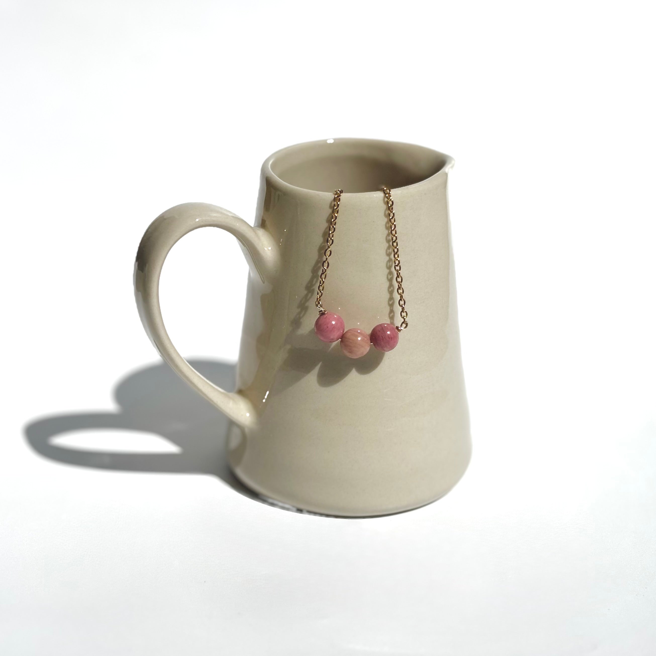 Pink Quartz Bead Necklace