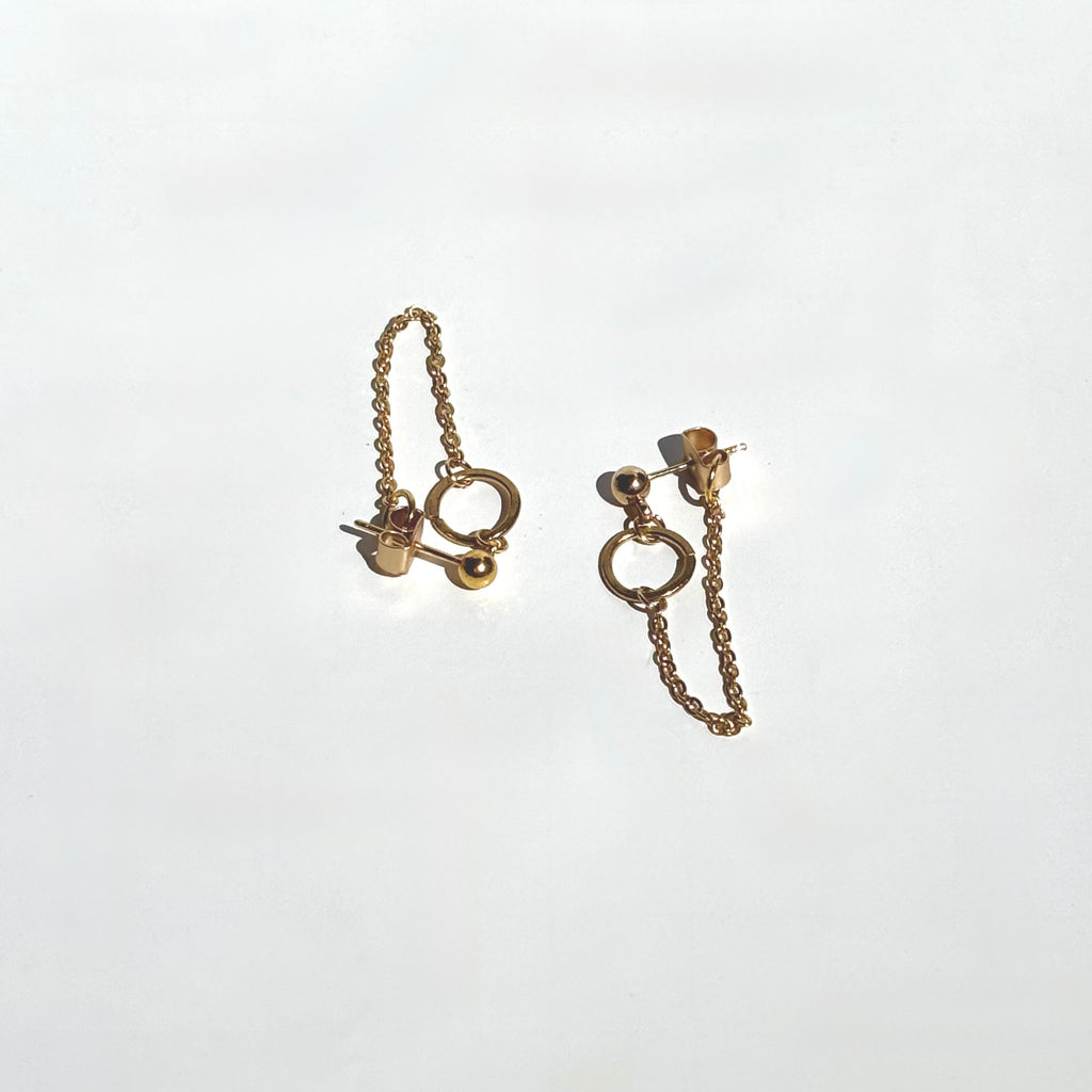 Circle Front Back Earrings