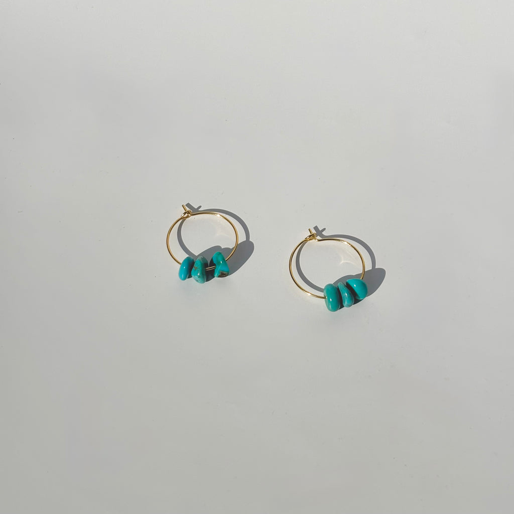 Minimalistic Turquoise Hoops
