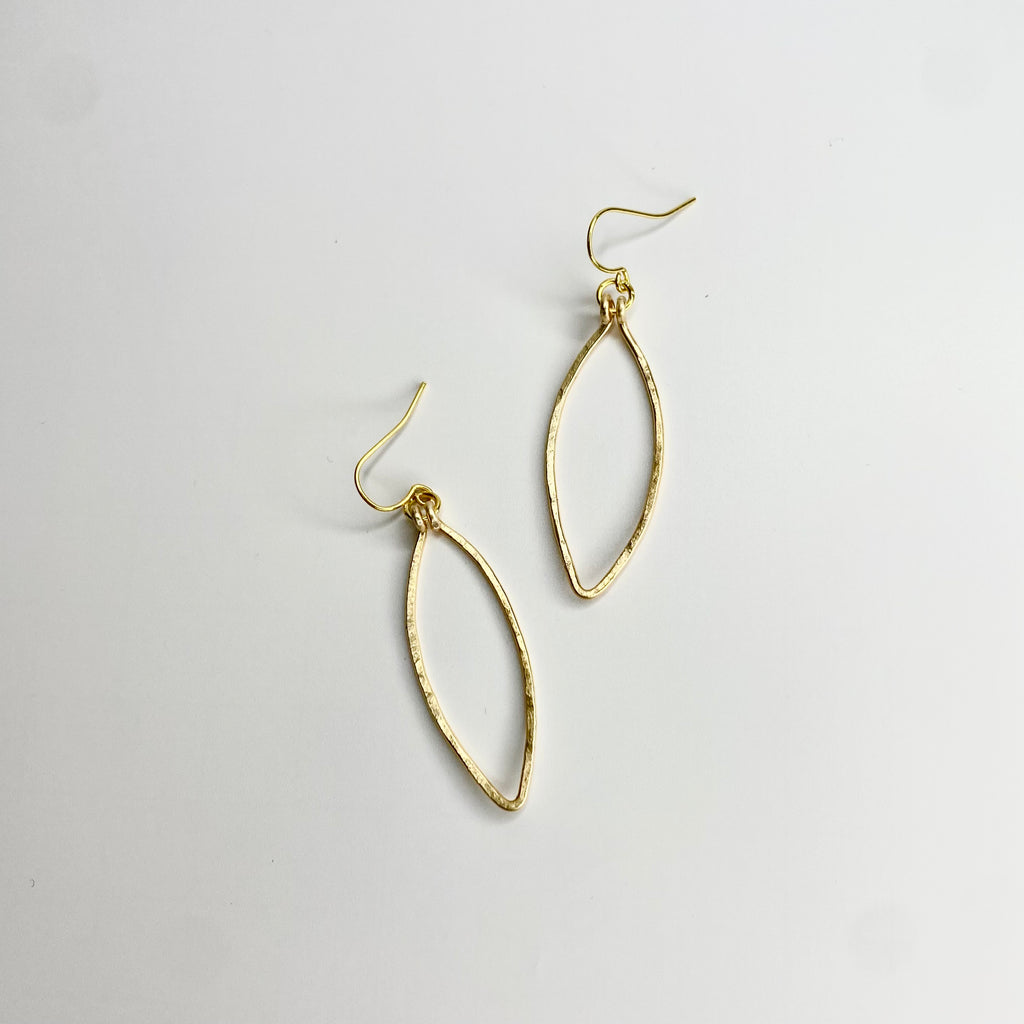 Hammered Tapered Diamond Dangles