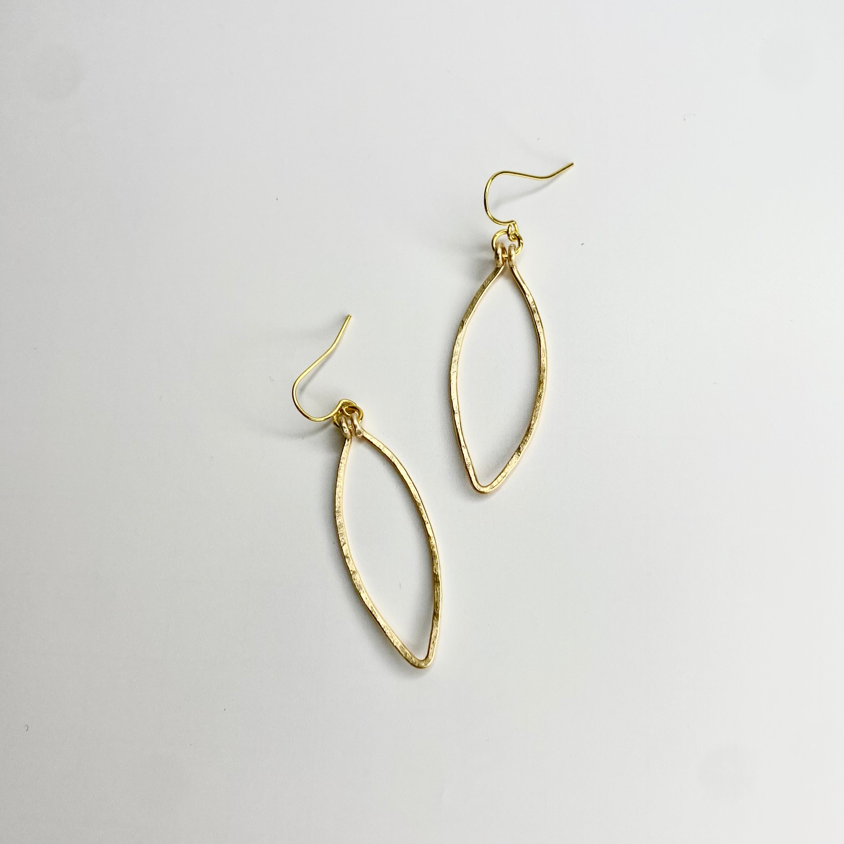 Hammered Tapered Diamond Dangles