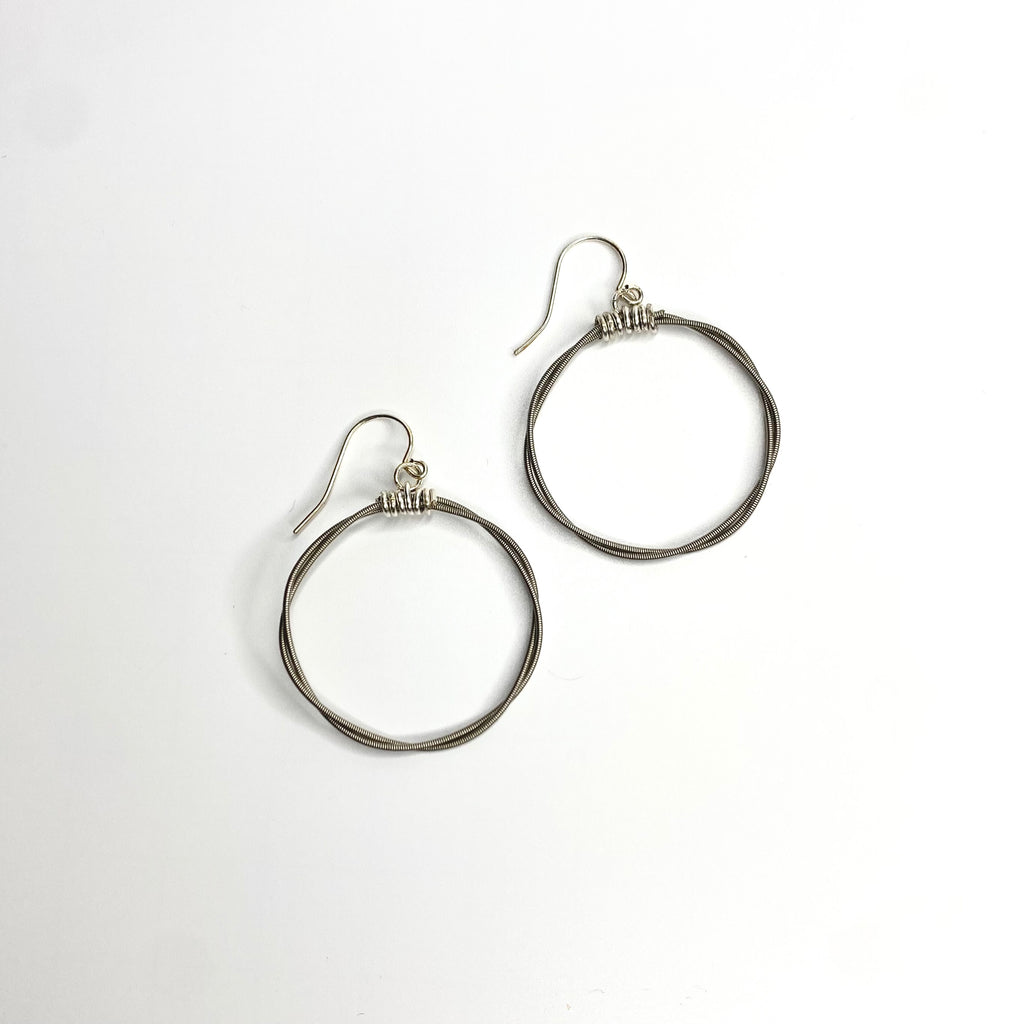 Silver Guitar String Hoops