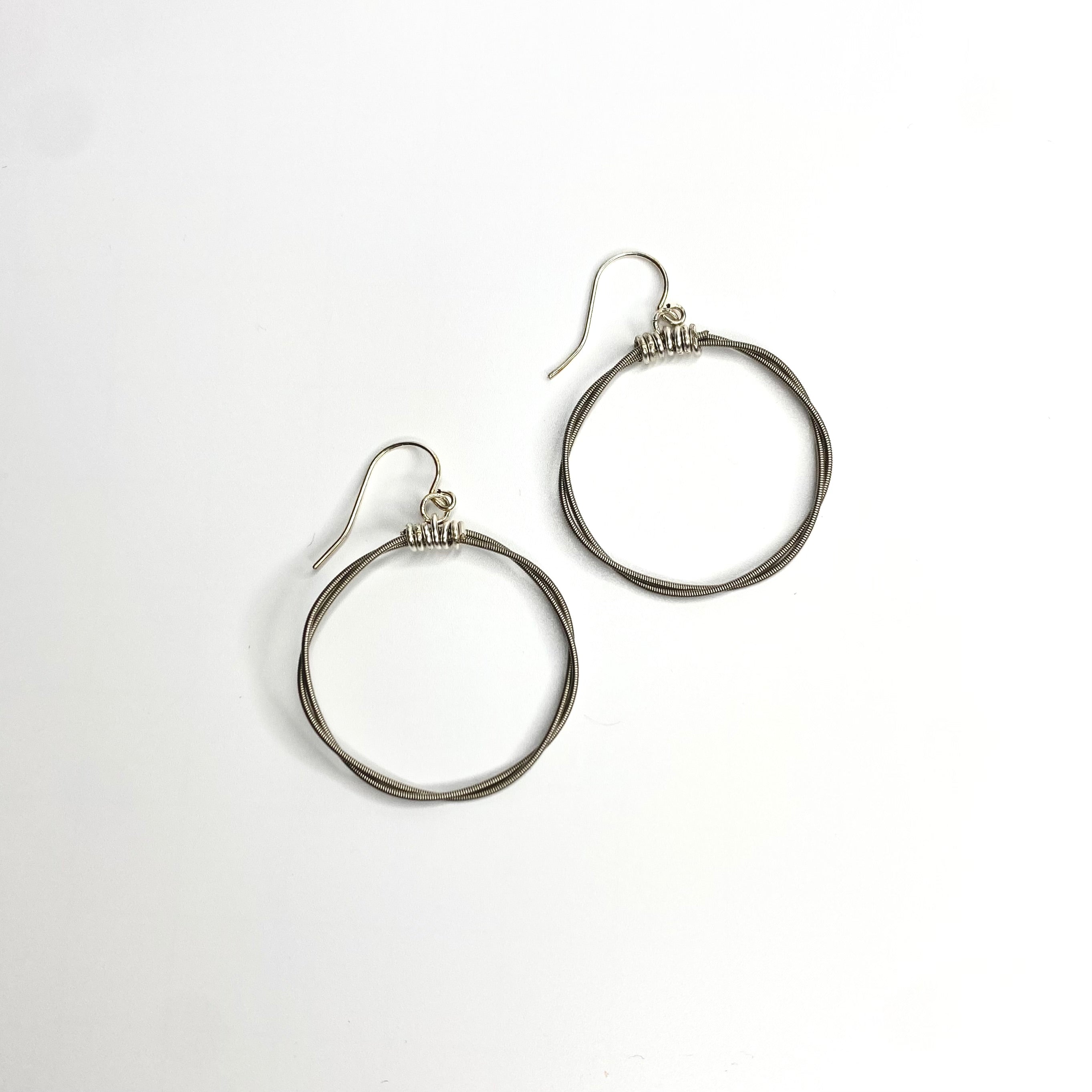 Silver Guitar String Hoops