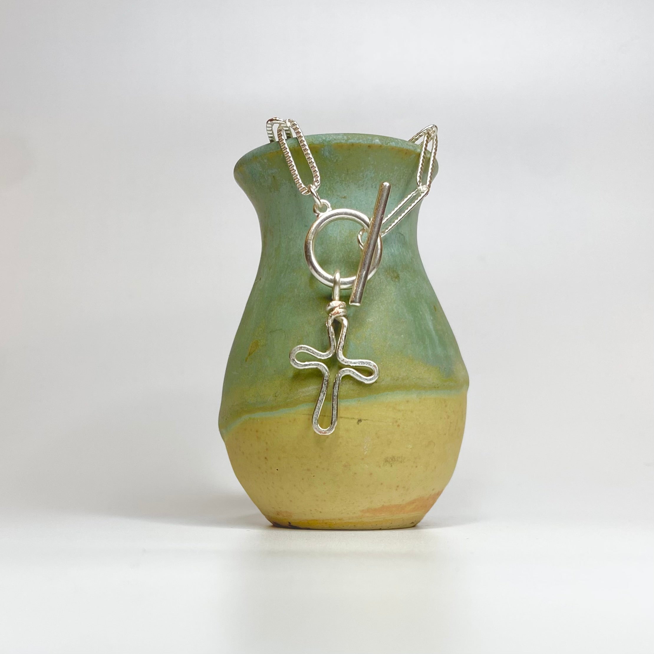 Chunky Hammered Cross Necklace