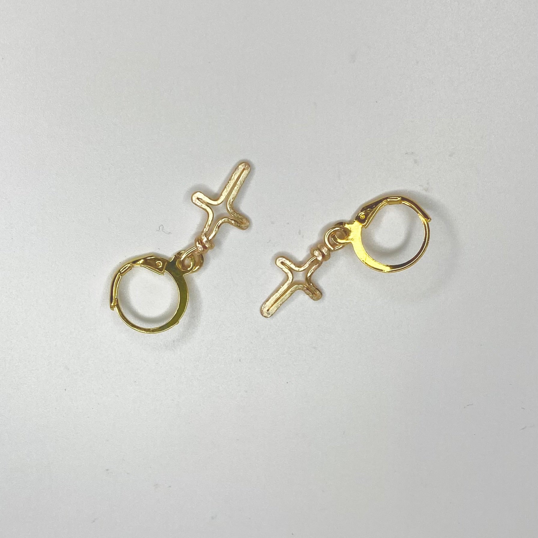 Hammered Cross Earrings