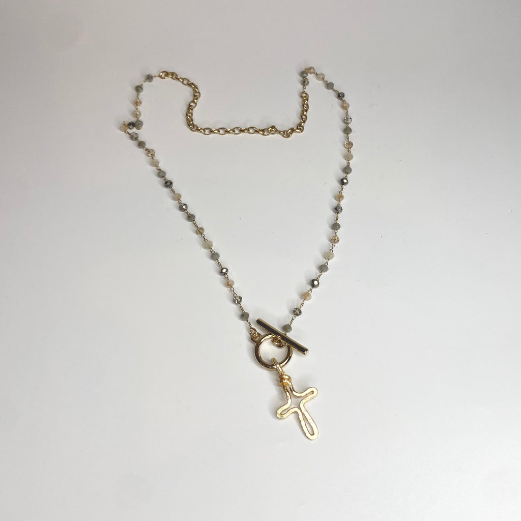 Chunky Hammered Cross Necklace