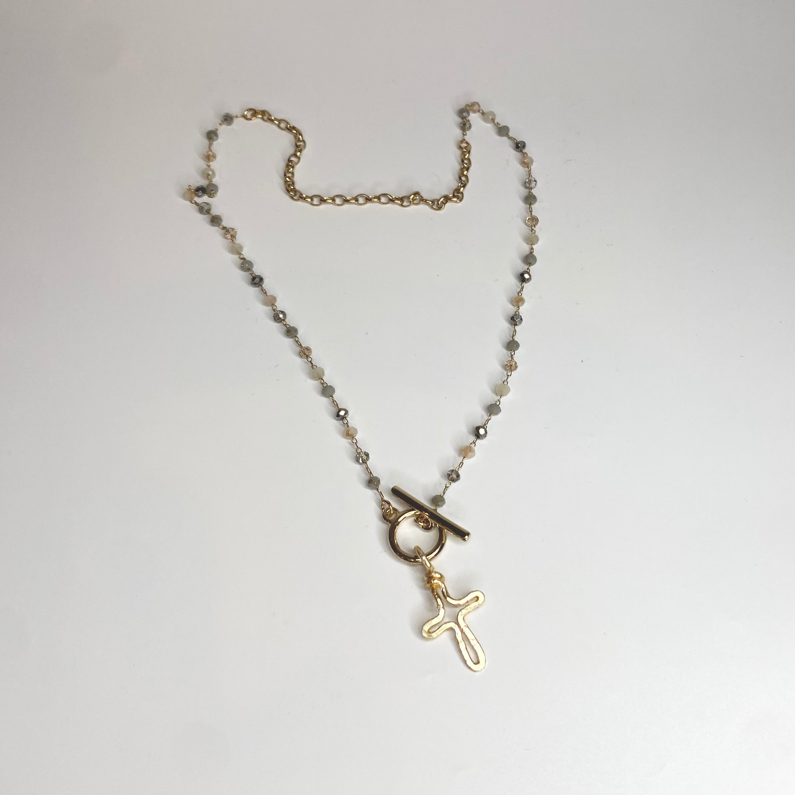 Chunky Hammered Cross Necklace