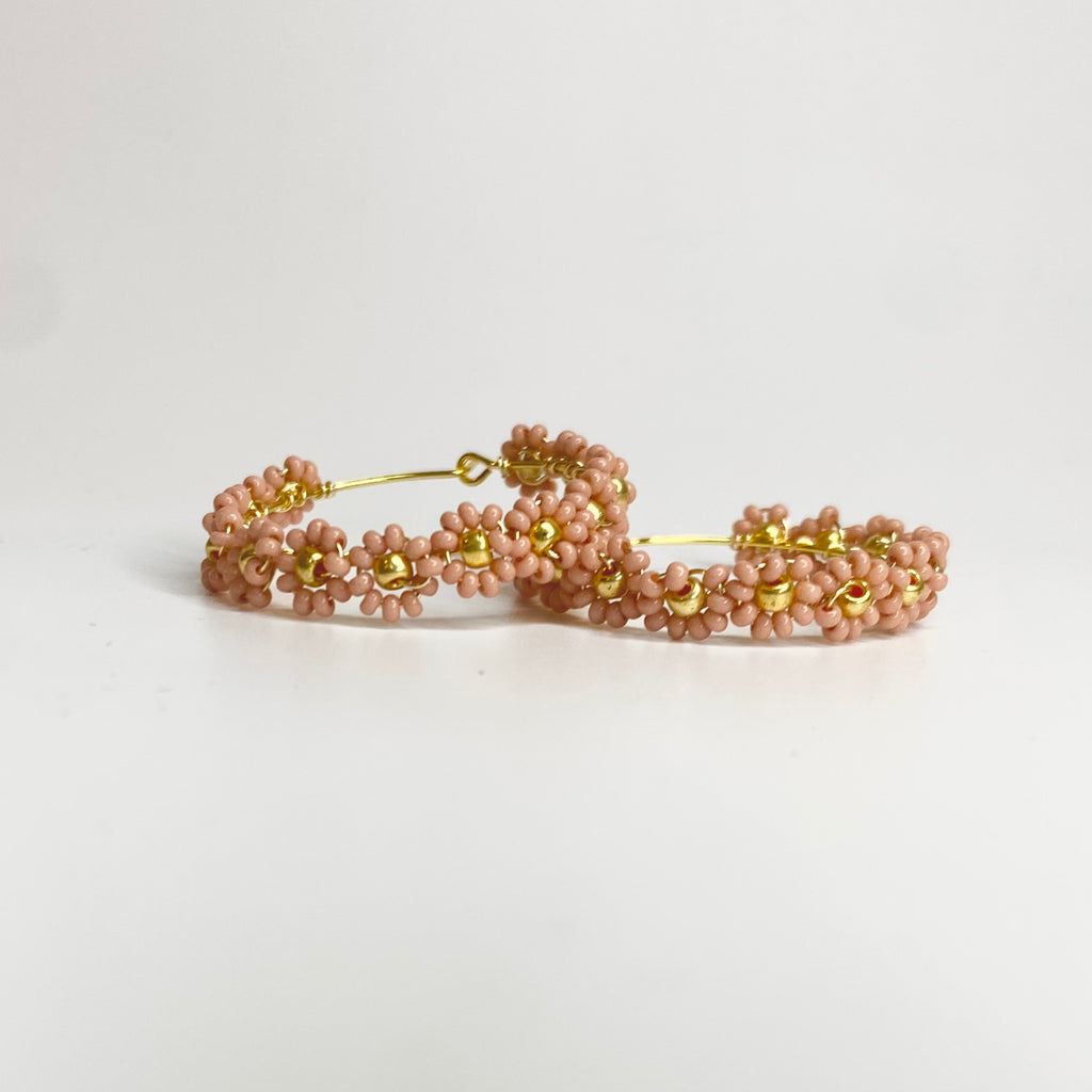 Flower Hoop Earrings