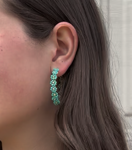 Flower Hoop Earrings