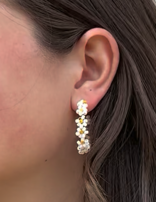 Flower Hoop Earrings